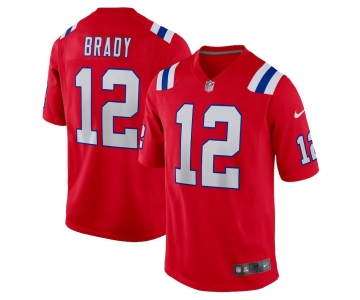 Mens Womens Youth Kids New England Patriots #12 Tom Brady Red Retired Game Jersey