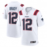 Mens Womens Youth Kids New England Patriots #12 Tom Brady White Retired Game Jersey