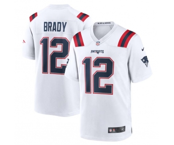 Mens Womens Youth Kids New England Patriots #12 Tom Brady White Retired Game Jersey