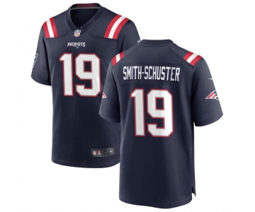 Mens Womens Youth Kids New England Patriots #19 JuJu Smith-Schuster Navy Stitched Game Jersey