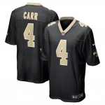 Mens Womens Youth Kids New Orleans Saints #4 Derek Carr Black Stitched Game Jersey