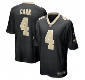 Mens Womens Youth Kids New Orleans Saints #4 Derek Carr Black Stitched Game Jersey