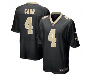 Mens Womens Youth Kids New Orleans Saints #4 Derek Carr Black Stitched Game Jersey
