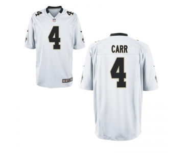 Mens Womens Youth Kids New Orleans Saints #4 Derek Carr White Stitched Player Game Jersey