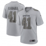 Mens Womens Youth Kids New Orleans Saints #41 Alvin Kamara Gray Atmosphere Fashion Game Jersey