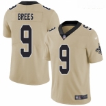 Mens Womens Youth Kids New Orleans Saints #9 Drew Brees Gold Stitched Football Limited Inverted Legend Jersey