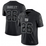 Mens Womens Youth Kids New York Giants #26 Saquon Barkley Black Reflective Limited Stitched Football Jersey