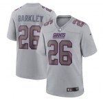 Mens Womens Youth Kids New York Giants #26 Saquon Barkley Grey Atmosphere Fashion Stitched Game Jersey