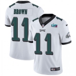 Mens Womens Youth Kids Philadelphia Eagles #11 A.J. Brown White Super Bowl LVII Patch Vapor Jersey