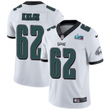 Mens Womens Youth Kids Philadelphia Eagles #62 Jason Kelce White Super Bowl LVII Patch Stitched Vapor Untouchable Limited Jersey