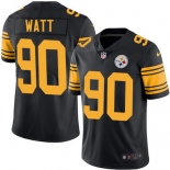 Mens Womens Youth Kids Pittsburgh Steelers #90 T. J. Watt Black NFL Limited Rush Jersey