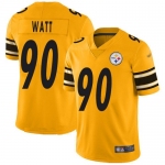 Mens Womens Youth Kids Pittsburgh Steelers #90 T.J. Watt Gold Inverted Legend Jersey