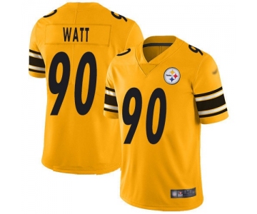 Mens Womens Youth Kids Pittsburgh Steelers #90 T.J. Watt Gold Inverted Legend Jersey