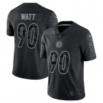 Mens Womens Youth Kids Pittsburgh Steelers #90 T.J. Watt Nike Black RFLCTV Limited Jersey