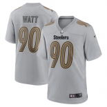 Mens Womens Youth Kids Pittsburgh Steelers #90 T.J. Watt Nike Gray Atmosphere Fashion Game Jersey
