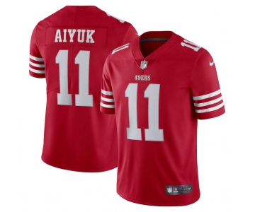 Mens Womens Youth Kids San Francisco 49ers #11 Brandon Aiyuk Nike Scarlet Vapor Limited Jersey