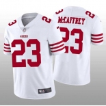 Mens Womens Youth Kids San Francisco 49ers #23 Christian McCaffrey New Nike White Vapor Limited Jersey