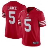 Mens Womens Youth Kids San Francisco 49ers #5 Trey Lance Nike Scarlet Vapor Limited Jersey