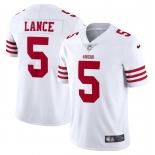 Mens Womens Youth Kids San Francisco 49ers #5 Trey Lance Nike White Vapor Limited Jersey