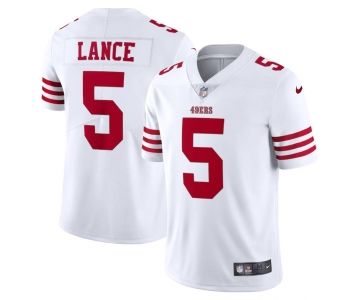 Mens Womens Youth Kids San Francisco 49ers #5 Trey Lance Nike White Vapor Limited Jersey