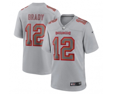 Mens Womens Youth Kids Tampa Bay Buccaneers #12 Tom Brady Nike Gray Atmosphere Fashion Game Jersey