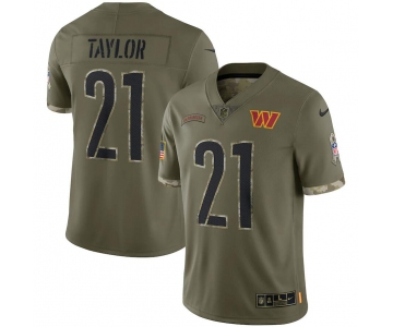 Mens Womens Youth Kids Washington Commanders #21 Sean Taylor 2022 Olive Salute To Service Limited Stitched Jersey