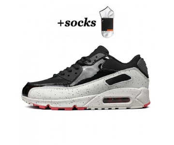 Classic Air Max 90 Running Shoes Athentic Sneakers Day of the Dead All Black White Green Pink Men Women Traine High Quality 36-45 (10) 