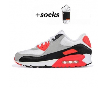 Classic Air Max 90 Running Shoes Athentic Sneakers Day of the Dead All Black White Green Pink Men Women Traine High Quality 36-45 (20) 
