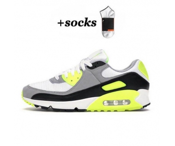 Classic Air Max 90 Running Shoes Athentic Sneakers Day of the Dead All Black White Green Pink Men Women Traine High Quality 40-45 (4) 