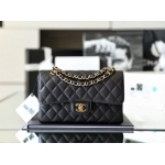 Chanel handbag with grain embossed cowhide and classic leather interspersed with chain shoulder crossbody bag  (1)