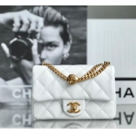 Chanel handbag with grain embossed cowhide and classic leather interspersed with chain shoulder crossbody bag  (2)
