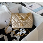 Chanel handbag with grain embossed cowhide and classic leather interspersed with chain shoulder crossbody bag  (5)