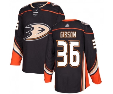 Adidas Ducks #36 John Gibson Black Home Authentic Stitched NHL Jersey