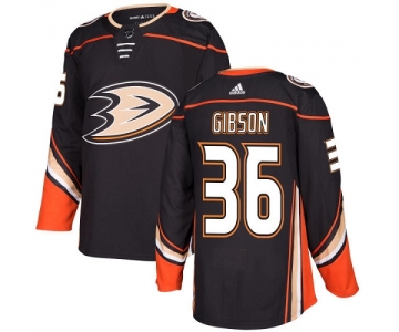 Adidas Ducks #36 John Gibson Black Home Authentic Youth Stitched NHL Jersey