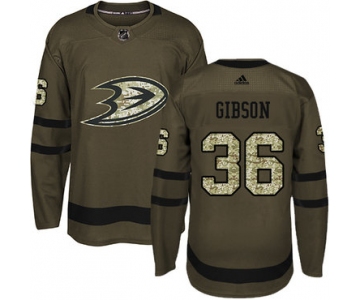 Adidas Ducks #36 John Gibson Green Salute to Service Stitched NHL Jersey