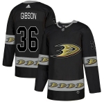 Men's Anaheim Ducks #36 John Gibson Black Team Logos Fashion Adidas Jersey