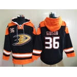 Men's Hockey Anaheim Ducks #36 John Gibson Black Hoodie