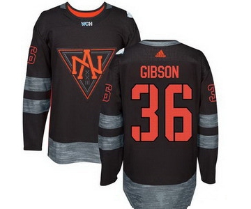 Men's North America Hockey #36 John Gibson Black 2016 World Cup of Hockey Stitched adidas WCH Game Jersey