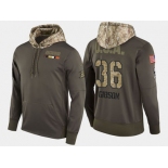 Nike Anaheim Ducks 36 John Gibson Olive Salute To Service Pullover Hoodie