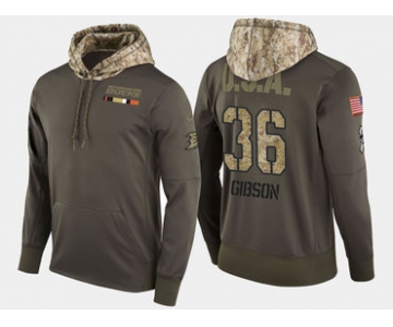 Nike Anaheim Ducks 36 John Gibson Olive Salute To Service Pullover Hoodie