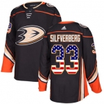 Adidas Ducks #33 Jakob Silfverberg Black Home Authentic USA Flag Stitched NHL Jersey