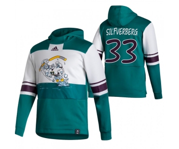 Anaheim Ducks #33 Jakob Silfverberg Adidas Reverse Retro Pullover Hoodie White Green