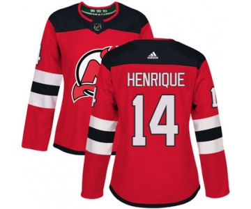 Adidas New Jersey Devils #14 Adam Henrique Red Home Authentic Women's Stitched NHL Jersey