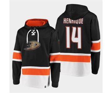 Men's Anaheim Ducks #14 Adam Henrique Black Ageless Must-Have Lace-Up Pullover Hoodie