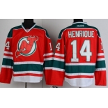New Jersey Devils #14 Adam Henrique Red With Green Jersey