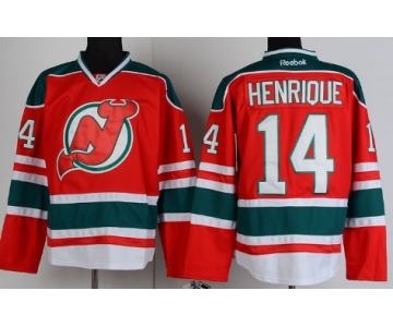 New Jersey Devils #14 Adam Henrique Red With Green Jersey