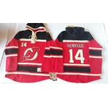 Old Time Hockey New Jersey Devils #14 Adam Henrique Red With Black Hoodie