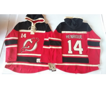Old Time Hockey New Jersey Devils #14 Adam Henrique Red With Black Hoodie