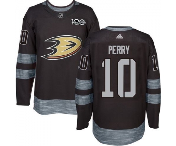 Adidas Ducks #10 Corey Perry Black 1917-2017 100th Anniversary Stitched NHL Jersey