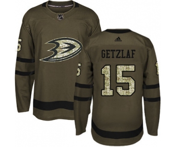 Adidas Ducks #15 Ryan Getzlaf Green Salute to Service Stitched NHL Jersey